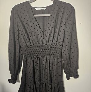 Zara Black Polka Dot Dress